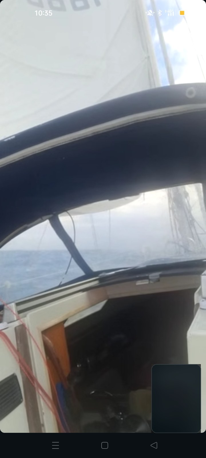View from Auntjesse's cockpit in rough conditions
