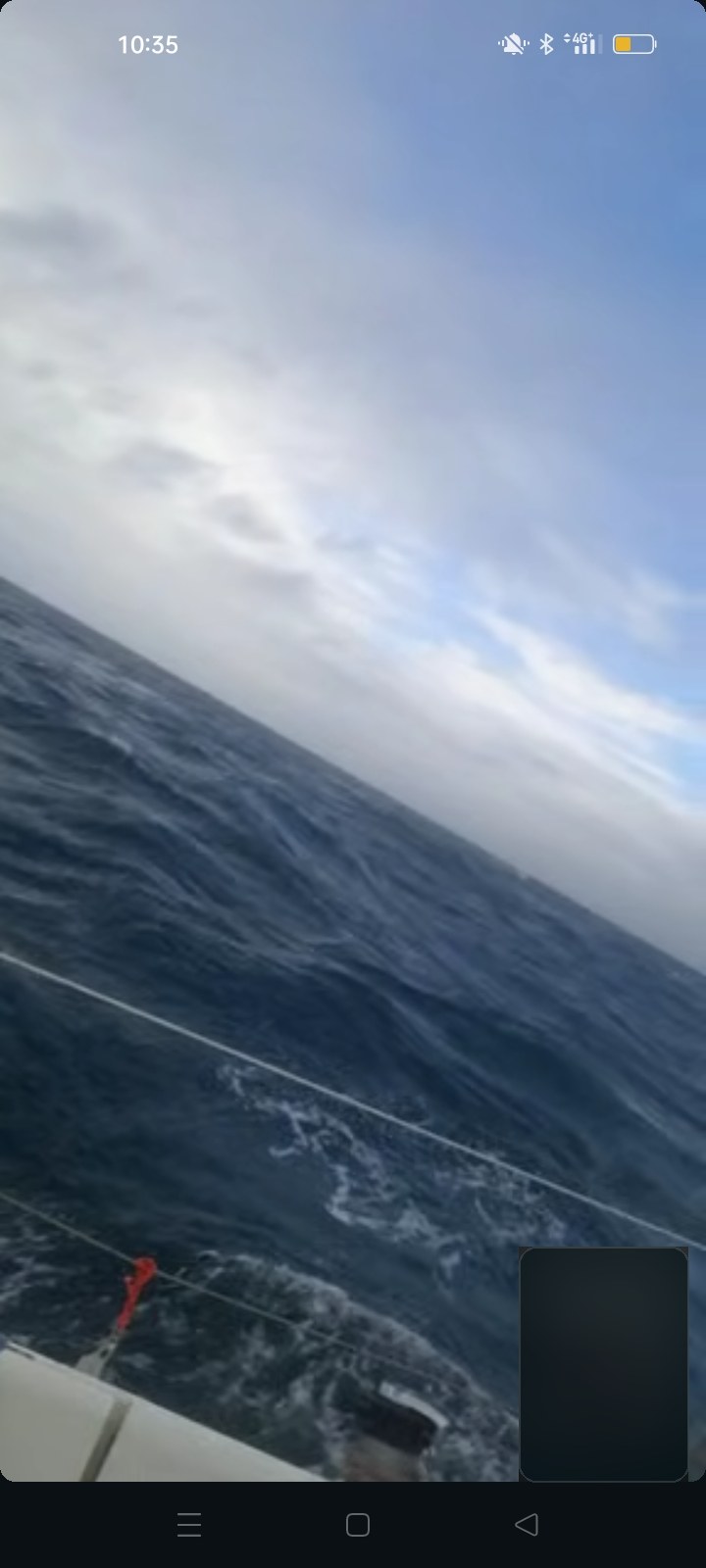 Rough sea during the passage